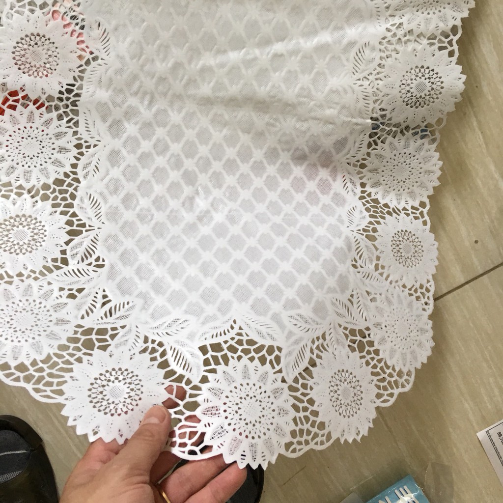 Khăn trải lót bàn hoa văn Oval 40x83cm Seiwapro Nhật Bản nhựa PVC cao cấp, bền đẹp