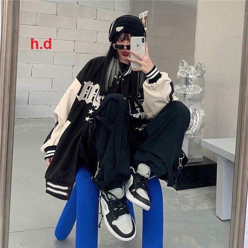 Áo khoác bomber Jacket nam nữ LA tay lửa Hàng loại 1 cá tính Trend 2022 phong cách Hàn QuốcChất nỉ vs gió chống nắng