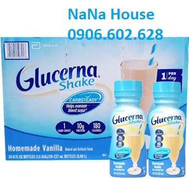 Thùng 24 chai Sữa glucerna dành cho người tiểu đường 237ml*24 của Mỹ date 2022