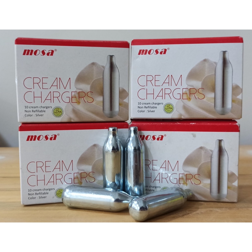 Hộp gas Mosa N2O (10 Viên) dùng cho bình xịt kem tươi - chất lượng đảm bảo - an toàn khi sử dụng Dụng cụ pha chế QDP