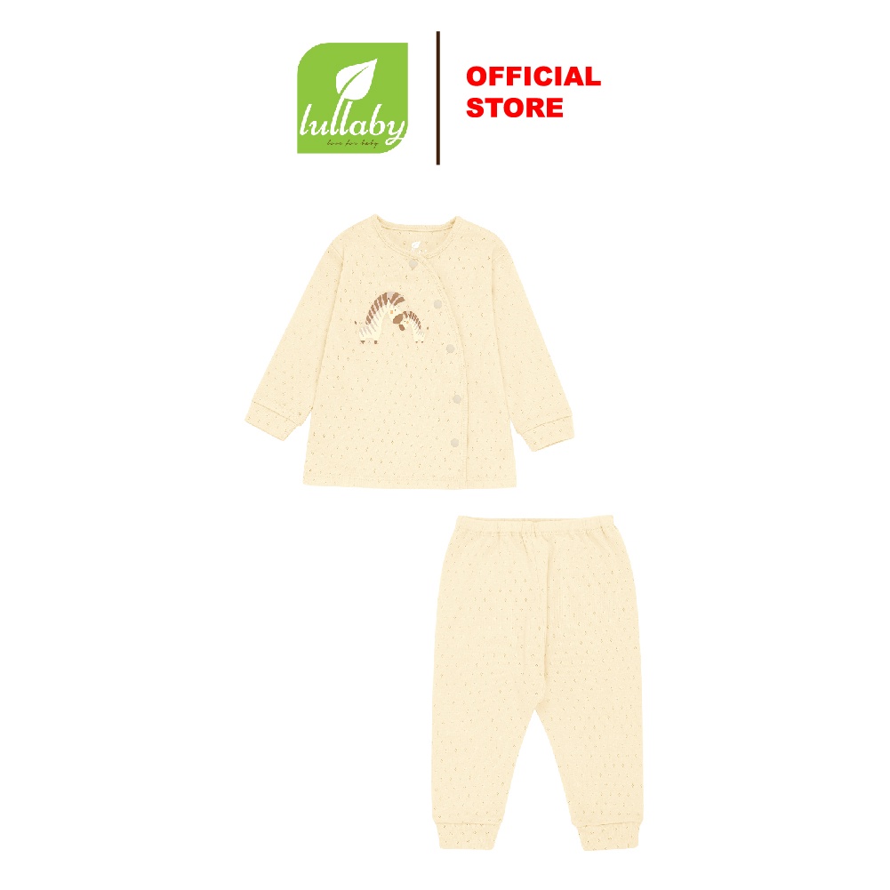 LULLABY Bộ quần áo cài lệch dài bo tay NH335M