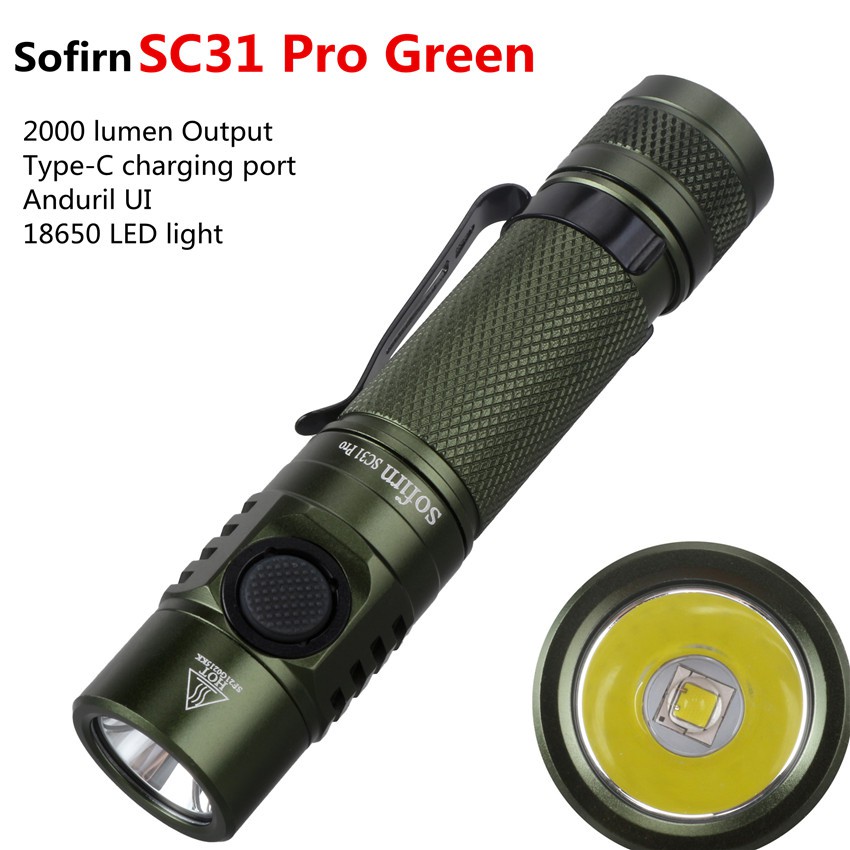 Đèn pin Sofirn SC31 Pro 2000 Lumen SST40 Type C 18650 thích hợp cho hoạt động ngoài trời