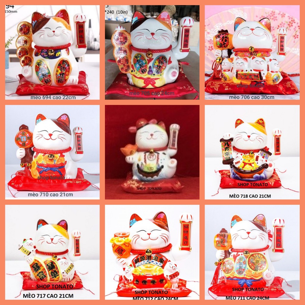 MÈO THẦN TÀI, MÈO MAY MẮN MANEKI NEKO 674,711,712,717,718