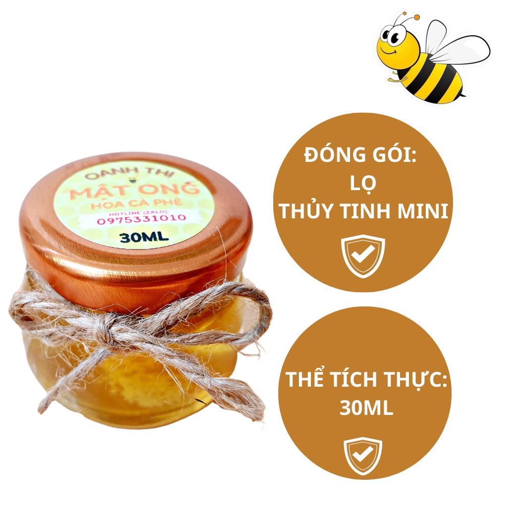 Mật ong hoa cà phê nguyên chất 100% - OANH THỊ - Lâm Đồng - 30ML