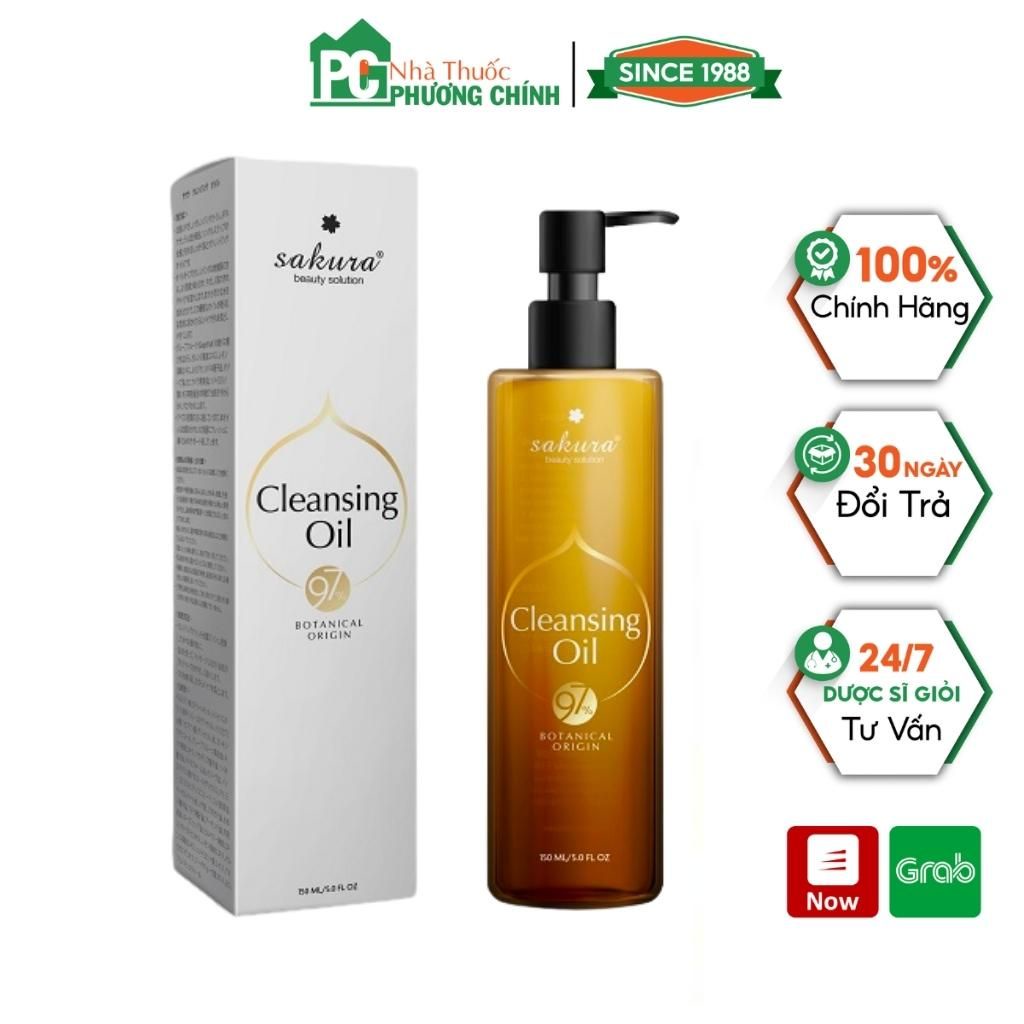 Dầu Tẩy Trang Sakura Cleansing Oil Chứa Tinh Dầu Tự Nhiên, Làm Sạch Sâu Lỗ Chân Lông (Chai 150ml)