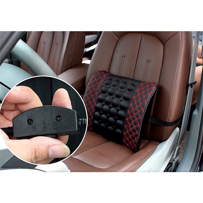 Tựa Lưng Ô TÔ có chế độ massage tự động , Gối Đệm Lót Lưng Xe Hơi Massage 2 Chế Độ - Bảo Hành 12 Tháng
