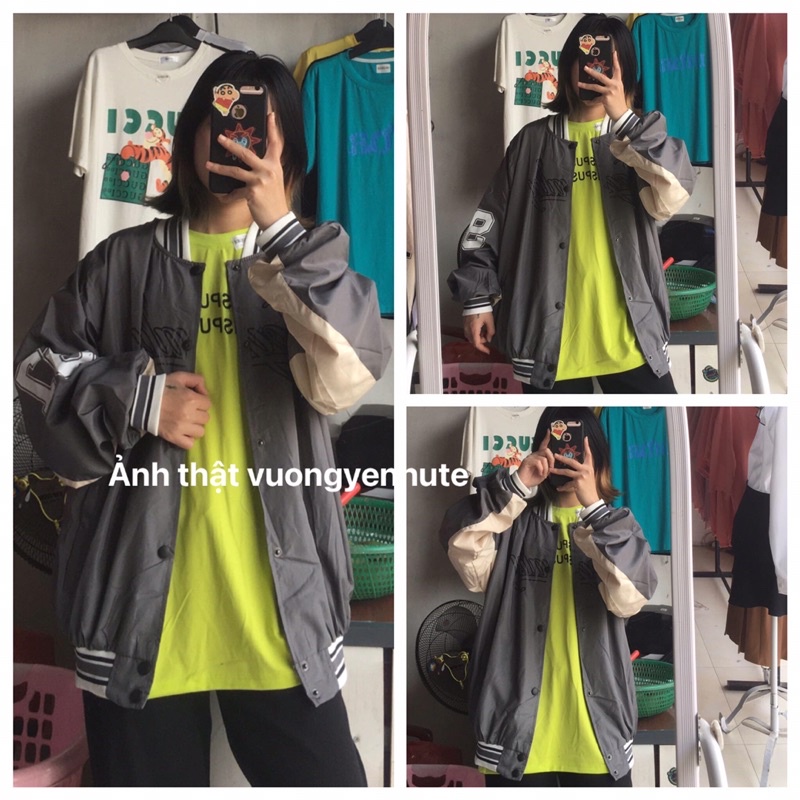 Áo Bomber Unisex Dáng Rộng Royalty Chất GIÓ 2 Lớp Dày Dặn Cao Cấp,Áo Khoác Bóng Chày Nam Nữ Phong Cách Hàn Quốc