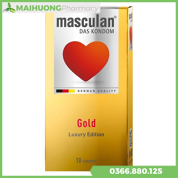 Bao cao su Masculan Gold Luxury Edition hộp 10 cái