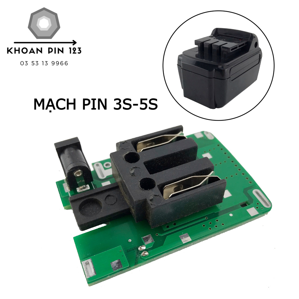 Mạch pin 12-21v cho máy khoan pin makita 18v loại pin vuông (chỉ có bảng mạch)