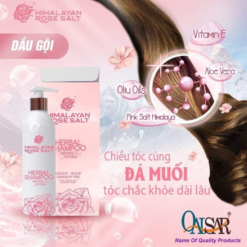 Dầu gội thảo dược Himalayan QAISAR Rose Salt loại bỏ gầu, nấm ngứa - 200ml