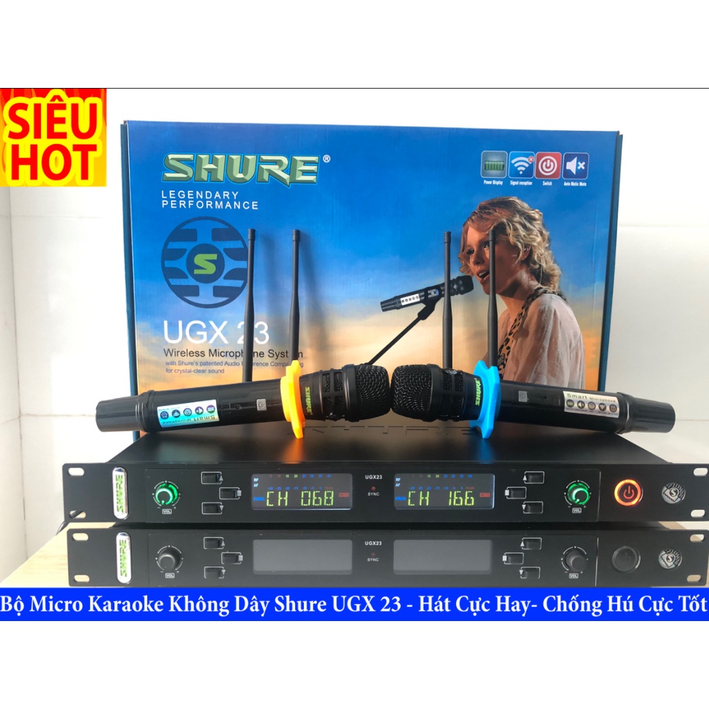 Micro Karaoke Không Dây SHURE UGX-23 Cao Cấp - Micro Shure UGX 23 Plus