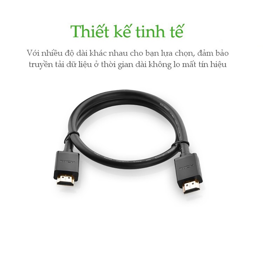 Cáp HDMI 1.4 Ugreen 60269 dài 1,5m hỗ trợ 4K 2K Full HD 1080 cao cấp - Hapustore