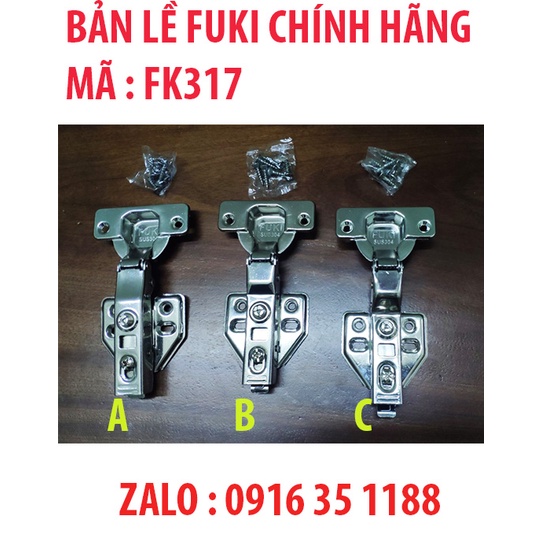 Bản lề inox FUKI chính hãng FK317 giảm chấn tháo lắp nhanh,kèm vít