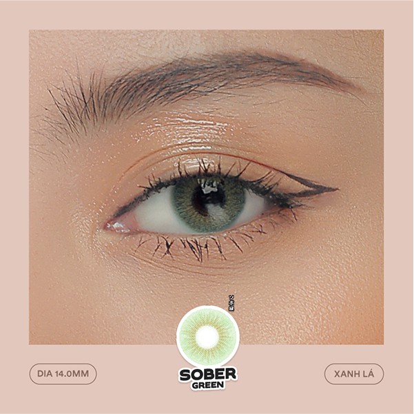 [Mã SKAMLTSM9 giảm 10% đơn 99K] Kính áp tròng LENS NICE SOBER GREEN - Fake Me Collection 14,0mm