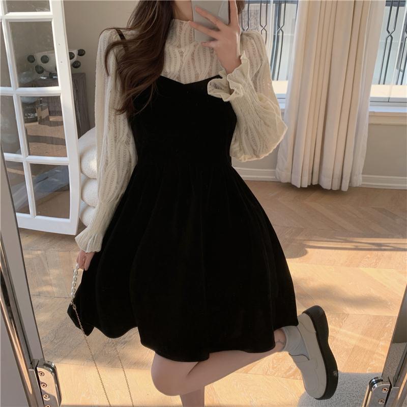 Set áo + váy hai dây tiểu thư