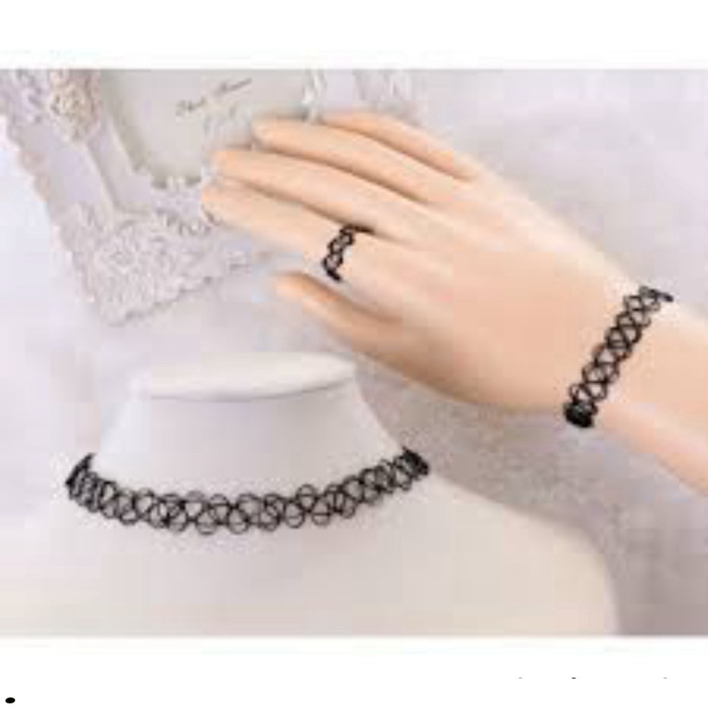 BỘ TATOO 3 MÓN ( VÒNG CỔ - VÒNG TAY - NHẪN )