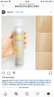 Xịt chống nắng Crystal sun spray