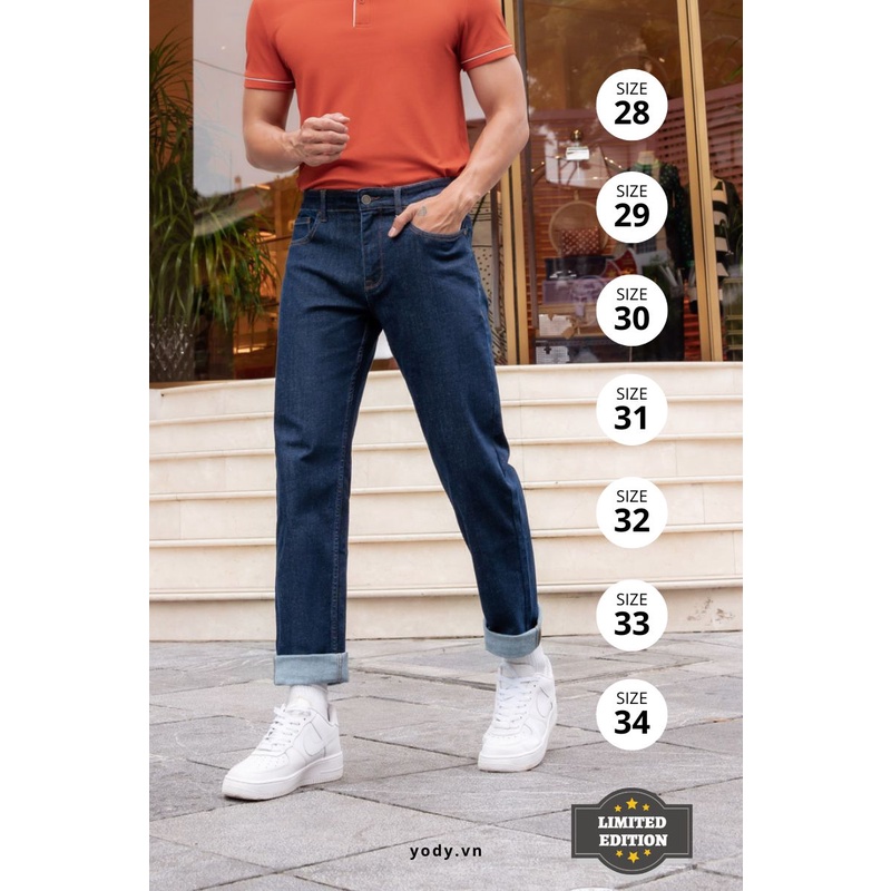 Quần Jean YODY Nam Regular Lycra Siêu Co Giãn Chất Liệu Thoáng Mát, Mềm Mịn, Đàn Hồi Tốt QJM5001