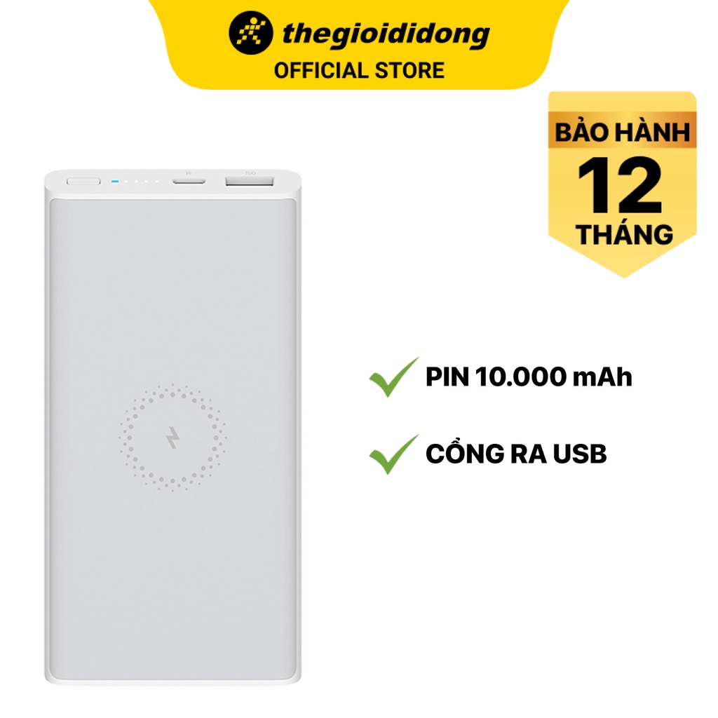 Pin sạc dự phòng không dây Xiaomi Mi Wireless Power Bank Essential 10.000 mAh Type C/1 cổng USB - Chính hãng BH 12 tháng