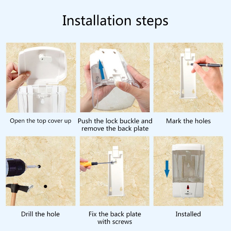 Máy Đựng Nước Rửa Tay Cảm Ứng Tự Động Thể Tích 600ML