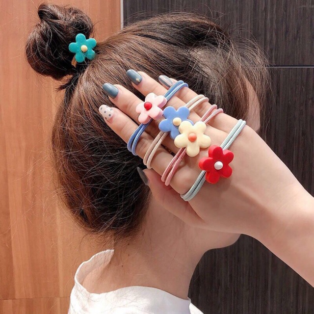 Dây buộc tóc hoa 5 cánh