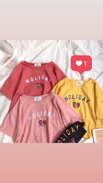 (SALE 59K) ÁO CROPTOP THÊU HOLIDAY 4 MÀU CỰC XINH | BigBuy360 - bigbuy360.vn