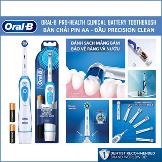 Bàn chải pin oral-b clinical - nhều loại đầu - dùng pin aa