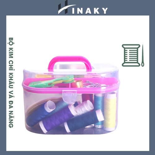 Bộ Kim Chỉ May Vá Đa Năng 55 Món Kèm Hộp Đựng Trong Suốt