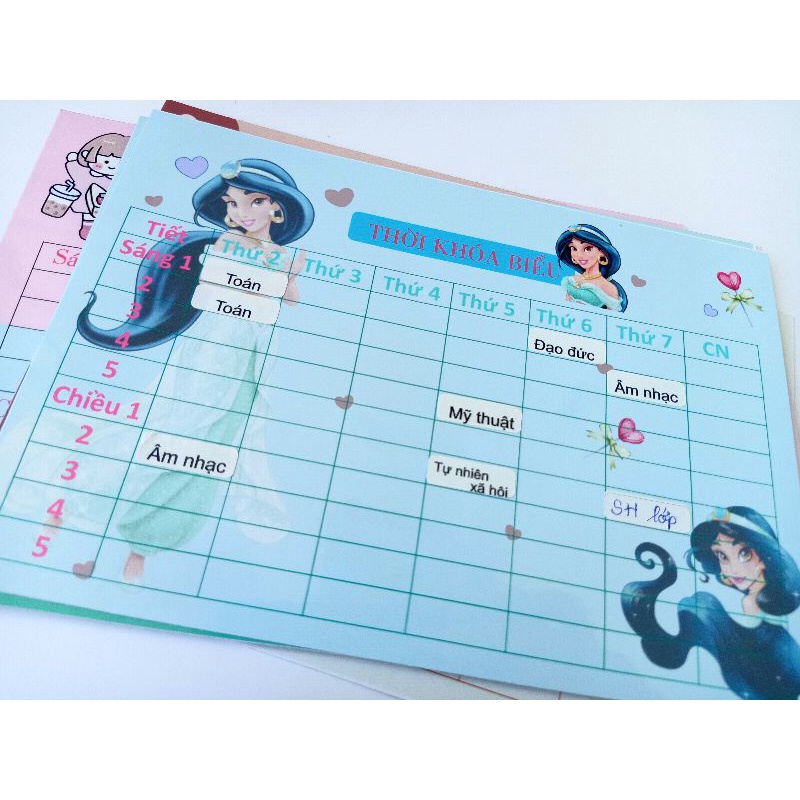 Thời khoá biểu dễ thương + tặng kèm sticker môn học