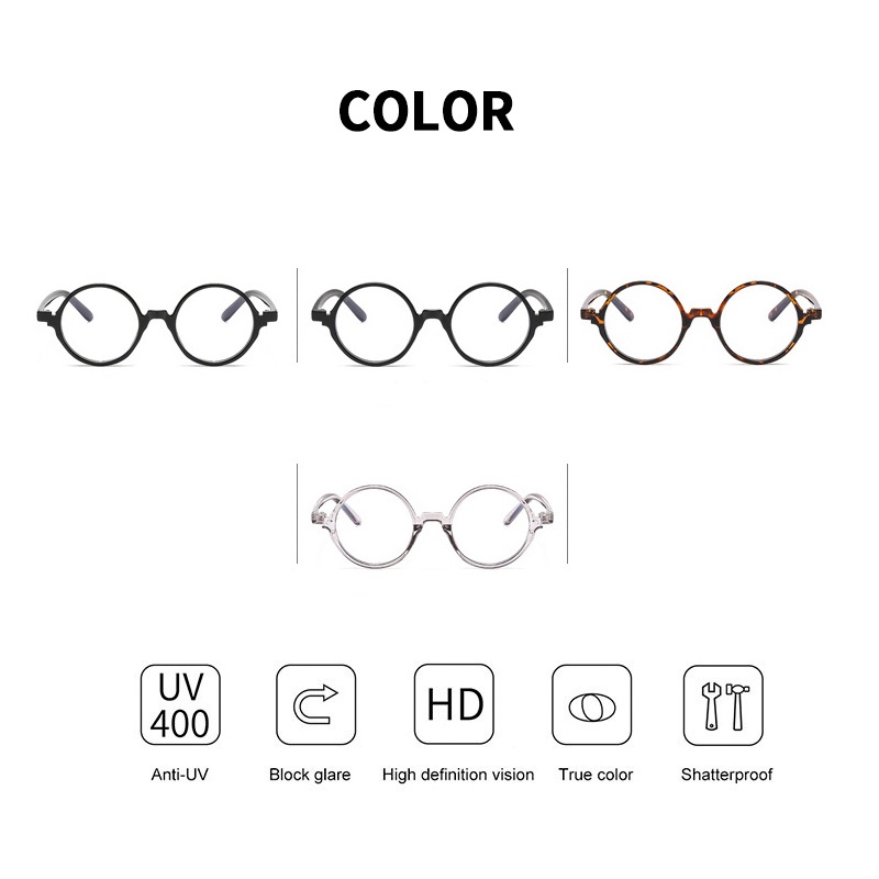 (KIQI-FASHION) COD Mắt Kính Gọng Tròn Chống Bức Xạ Ánh Sáng Xanh Phong Cách Cổ Điển Thời Trang Cho Nam Và Nữ