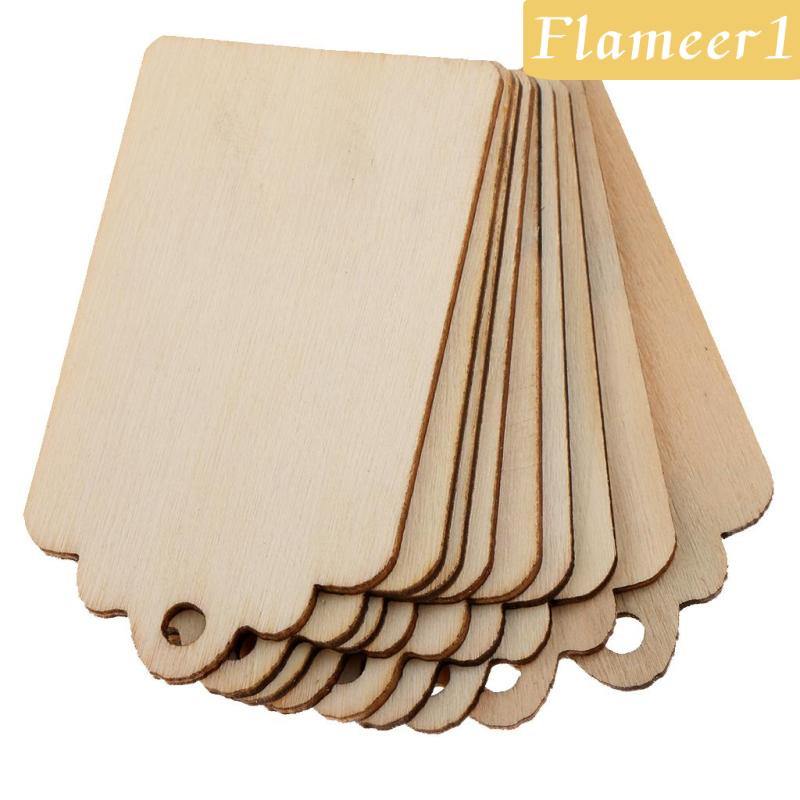 Set 1 / 10 Thẻ Gỗ Hình Chữ Nhật Trang Trí Cây Điều Ước