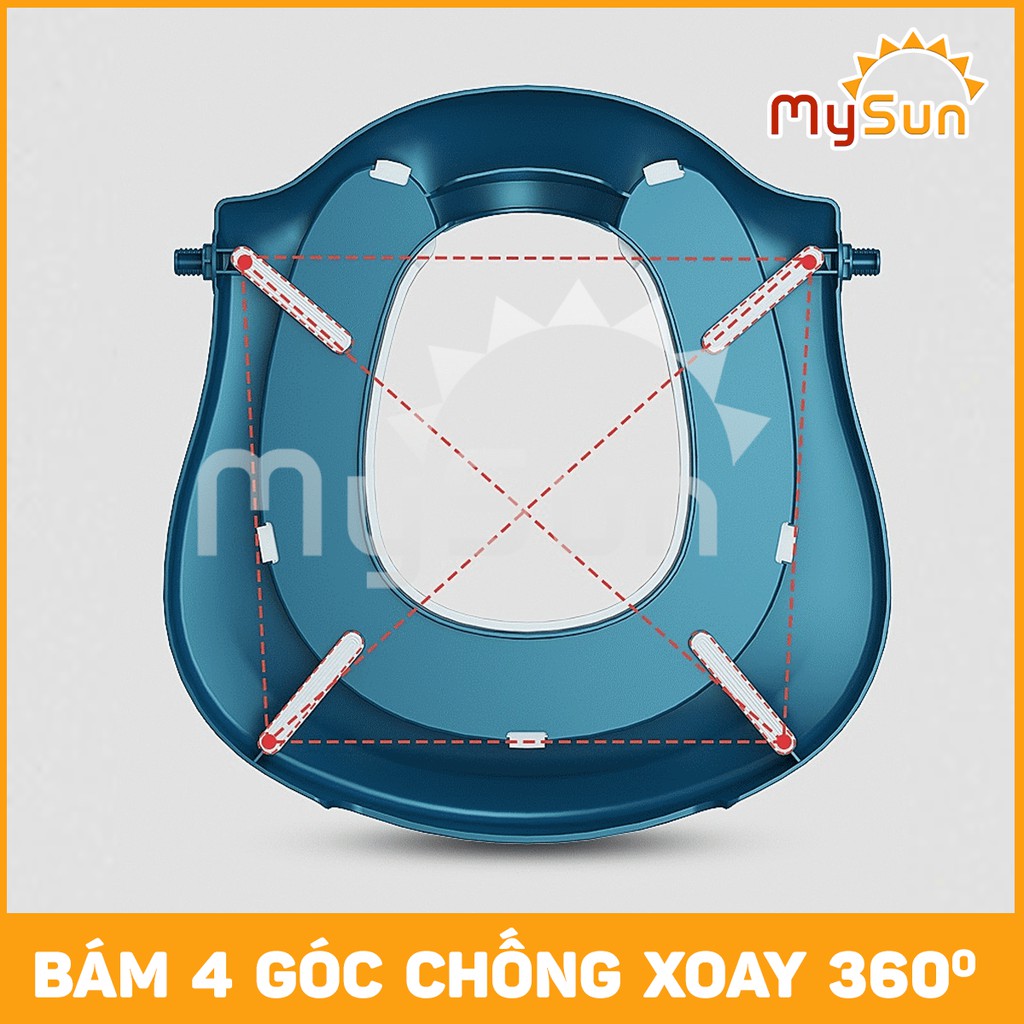 Thang ghế bô nắp bệ thu nhỏ bồn cầu vệ sinh Toilet chống trượt an toàn cho bé MySun