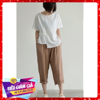 QUẦN LỬNG LINEN NÂU