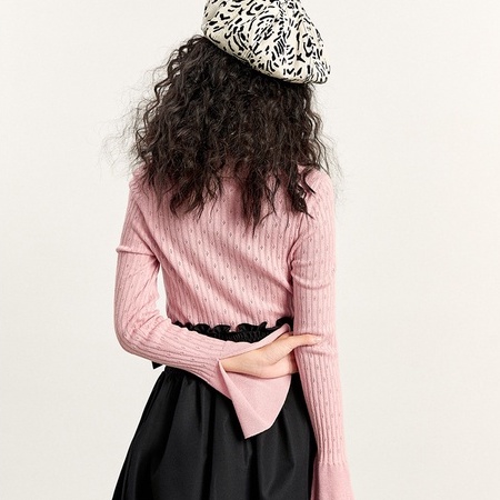 ZHELIHANGFEI Áo Sweater Tay Dài Cổ POLO Dáng Ôm Thời Trang Trẻ Trung