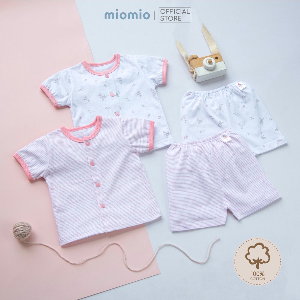 Combo 2 Bộ Quần Áo Cộc Sơ Sinh MIOMIO Cho Bé Trai, Bé Gái (Từ 0 - 24 Tháng), Vải Cotton