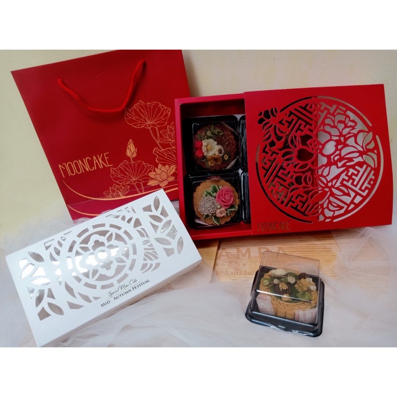 10 bộ hộp đựng bánh trung thu laser kèm túi xách đồng bộ