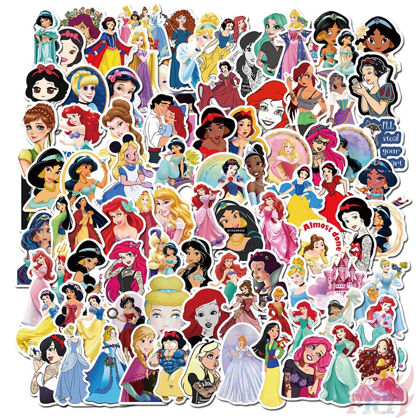Set 100 Sticker Dán Trang Trí Hình Công Chúa Disney