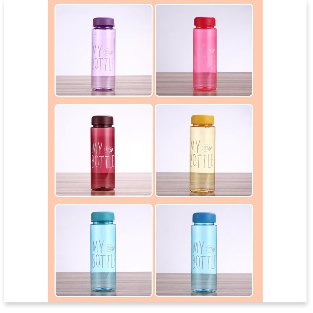 Bình nước 👉BH 1 THÁNG 👈 Bình nhựa đựng nước hình tròn My Bottle cao cấp 500ml (ko túi) 8203