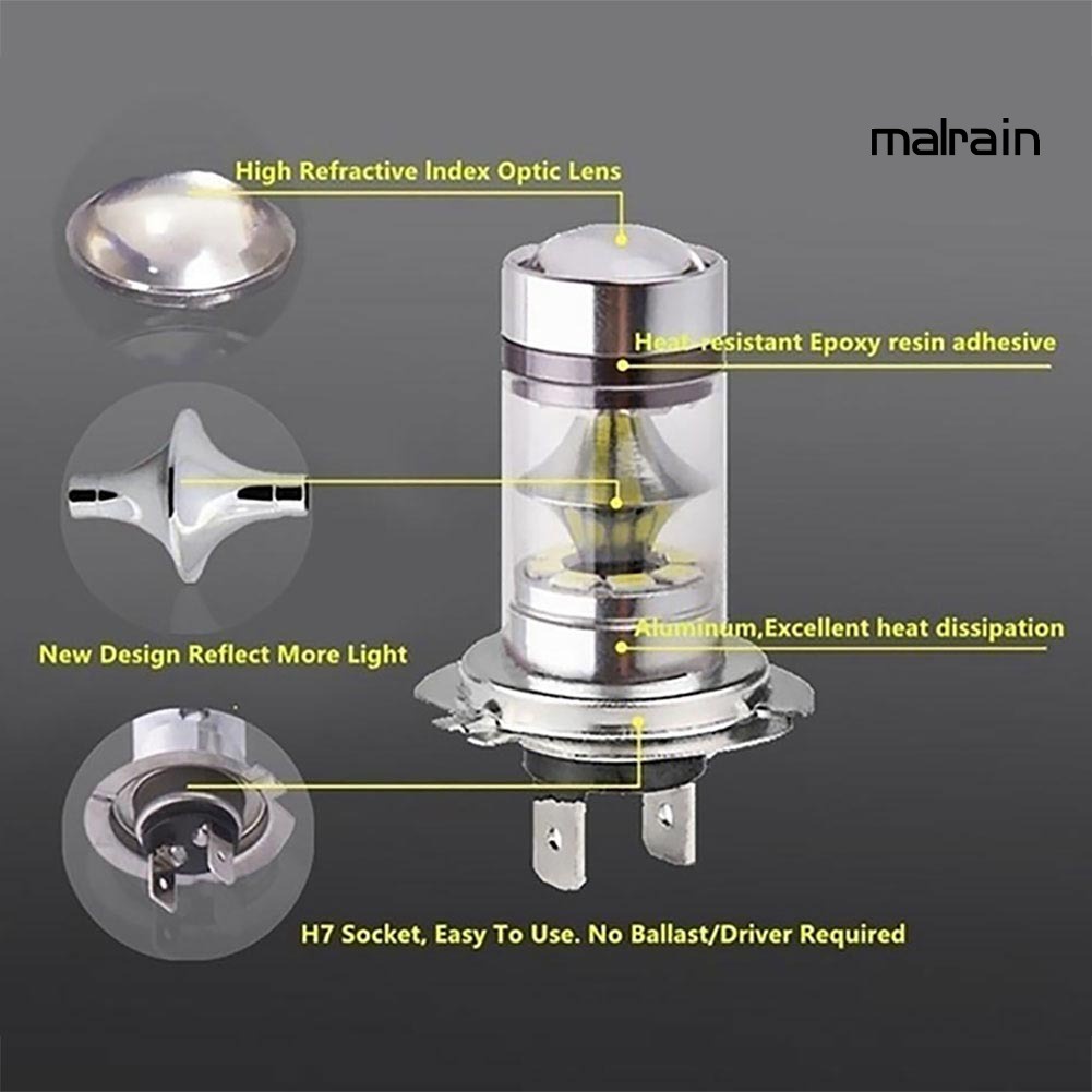 Bóng Đèn LED Sương Mù Siêu Sáng Ma 100W H4 H7 20SMD Dành Cho Xe Hơi