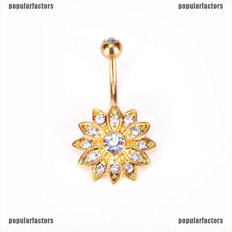 [Phổ Biến] Khuyên Rốn Đính Đá Pha Lê Hình Hoa