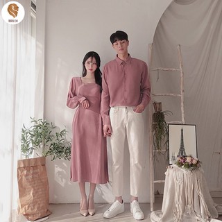 ĐỒ ĐÔI NAM NỮ THỜI TRANG GỒM SƠ MI NAM VÀ ĐẦM VÁY NỮ VẢI ĐẸP CHUẨN SHOP