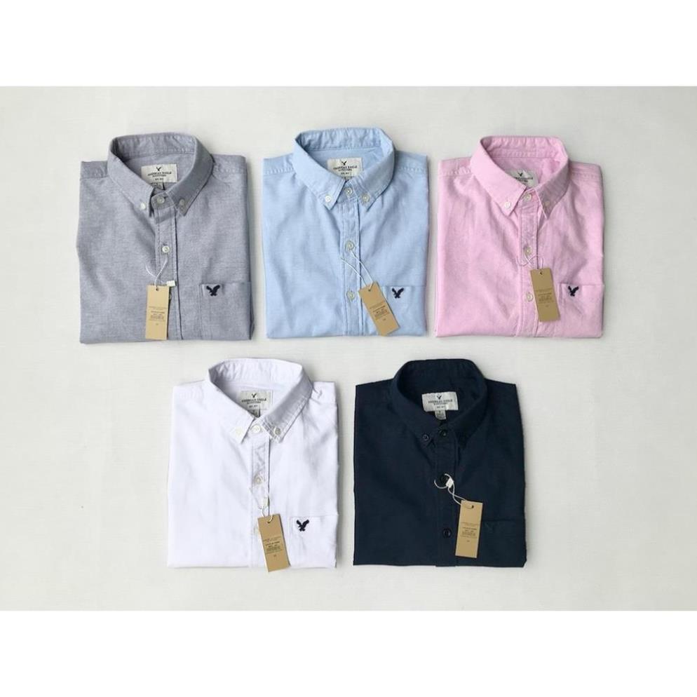 [Video thật] Áo sơ mi nam tay dài cao cấp American Eagle xanh da vải oxford dày mịn - Hàng Xuất Dư -K(&1 !