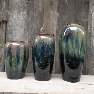 Bộ 3 bình gốm Bát Tràng cỡ lớn