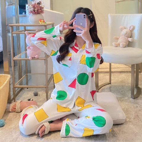 Bộ đồ ngủ SUGEMIUSI in nhiều họa tiết dễ thương thoải mái cho nữ