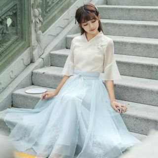 Hán phục cách tân đẹp nhiều kiểu. Váy cách tân xinh. Váy nữ sinh