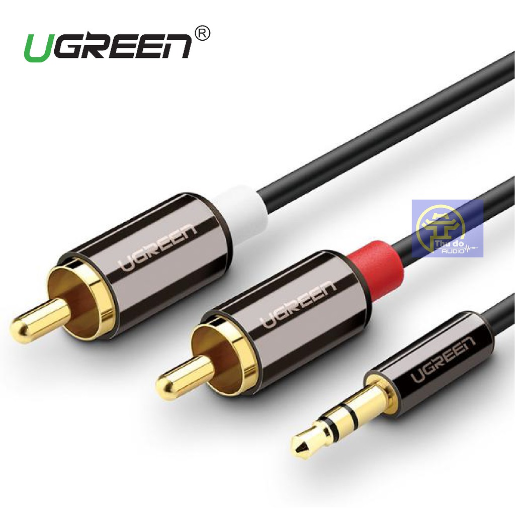 Cáp Audio 3.5mm ra 2 Đầu RCA Hoa Sen UGREEN AV116 cao cấp chiều dài từ 0.5M đến 8M