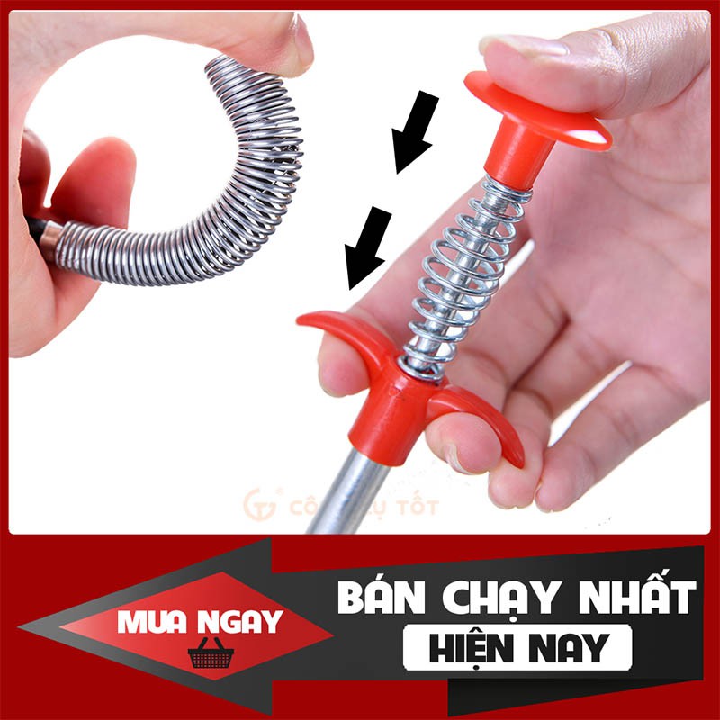 [TPHCM] Cây gắp rác cống lò xo - Thông cống gắp tóc thức ăn thừa ống lavabo