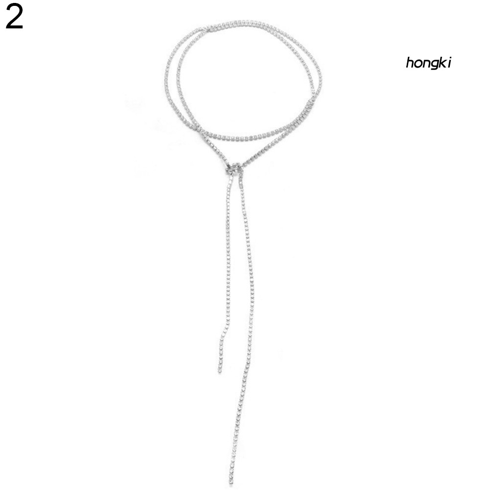 Vòng cổ choker dài đính đá lấp lánh thời trang cho nữ