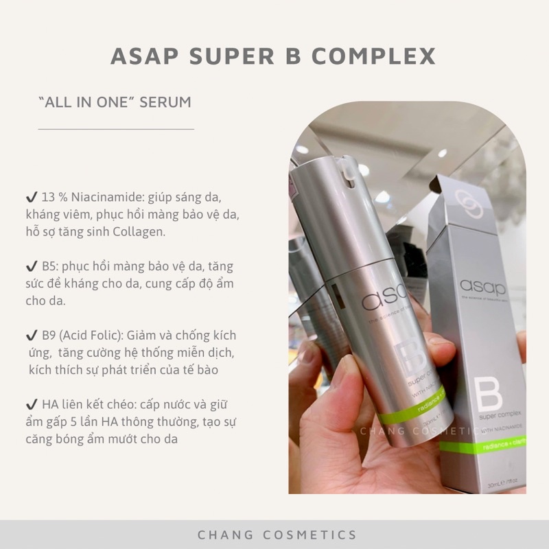 TINH CHẤT LÀM SÁNG MỜ THÂM KIỂM SOÁT MỤN ASAP SUPER B COMPLEX