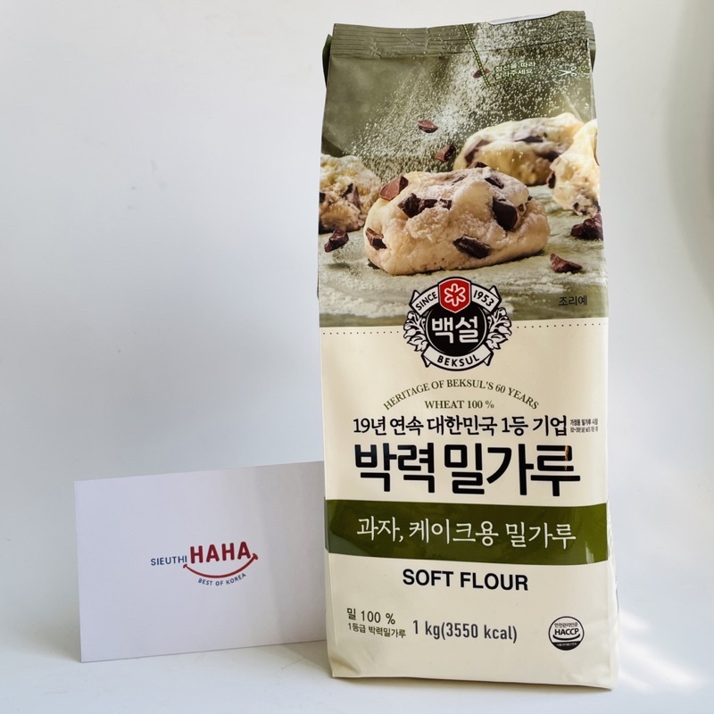 Bột mì số 8 Hàn Quốc làm bánh bông lan CJ BEKSUL SOFT FLOUR 1kg